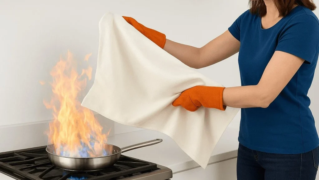 cara menggunakan fire blanket
