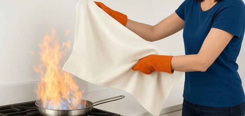 cara menggunakan fire blanket